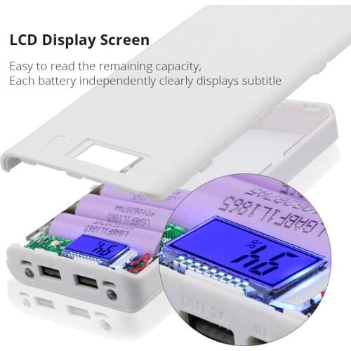 18650 Battery Charger Case Power Bank Case 5V Dual USB Adapter 8X18650 Battery Holder Box Storage Battery DIY 18650 Cell Holder