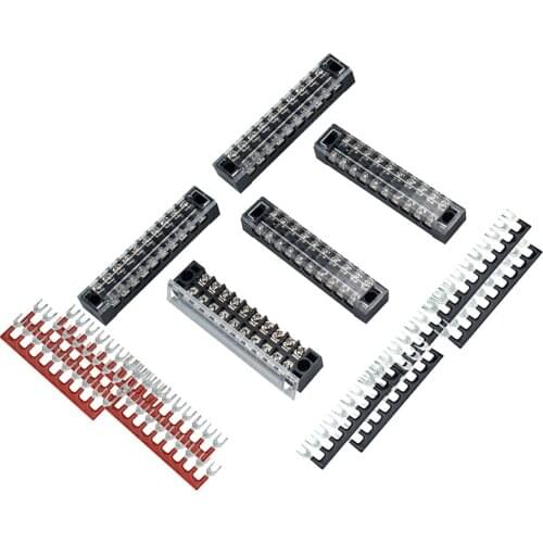 5Pcs 10P Screw Barrier Terminal Block with Pre Insulated Terminal Barrier Strip