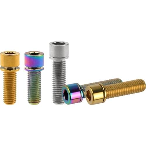 8 Pcs Titanium Bolts M7 x 20 25mm Stigma Head with Washer Screws for Bike Stem Motor Bicycle Bolt