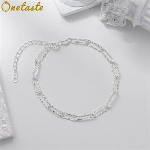 925 Sterling Silver Cross Link Chain Bracelet For Women Italian Craft Shimmering Plain Chain Bracelets 2021 New Trend Cool Girls