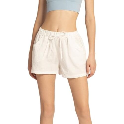 White Womens Running Shorts Black Fashion Cotton & Linen Casual Sports Shorts Yellow Hot Pants Blue Yoga Shorts Workout Gym Wear