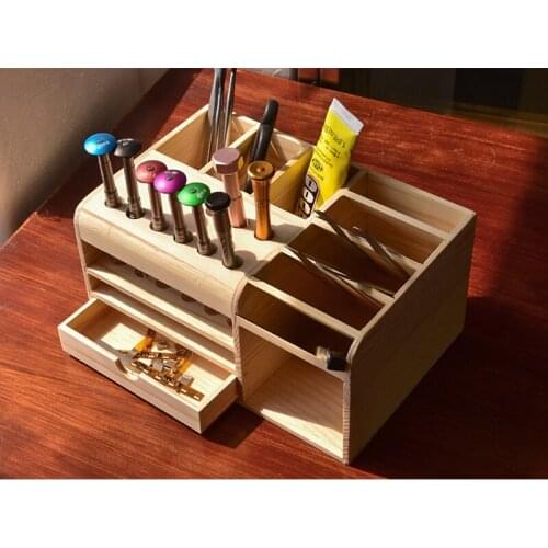 Wooden Storage Tools Box For Mobile Phone Repair Tool Spare parts Sorting Boxes