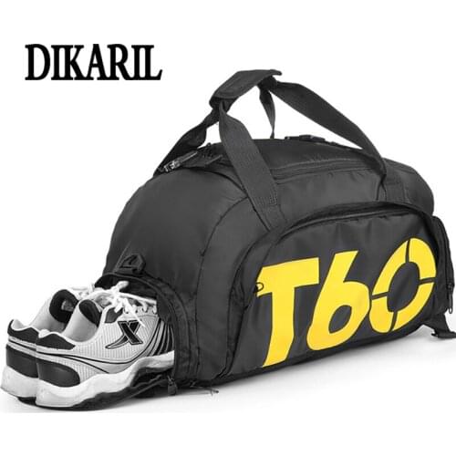 Dikaril Travel Men Sport Gym Bag Women Fitness Waterproof Outdoor Separate Space For Shoes pouch rucksack Backpack sac de T60