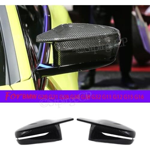For BMW 5 6 7 8 Series G20 G21 G28 G30 G38 G32 G11 G12 G15 G16 Side wing replacement mirror cover carbon fiber rear view cover