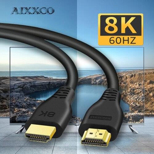 AIXXCO HDMI-compatible Cable 8K@60Hz 4K@120Hz Ultra High-Speed 48Gbps 8K TV Digital Cables HDR10 HDMI-compatible 2.1 Cable