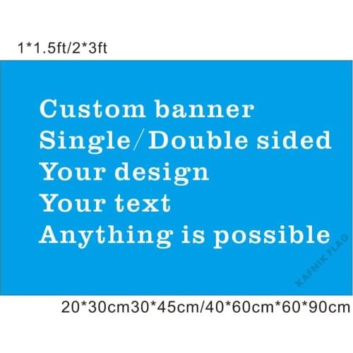 KAFNIK,Custom small double flag 30*45/40*60/60*90cm Design Logo Custom Flag Large Company Sport Flying Flag Customize flags