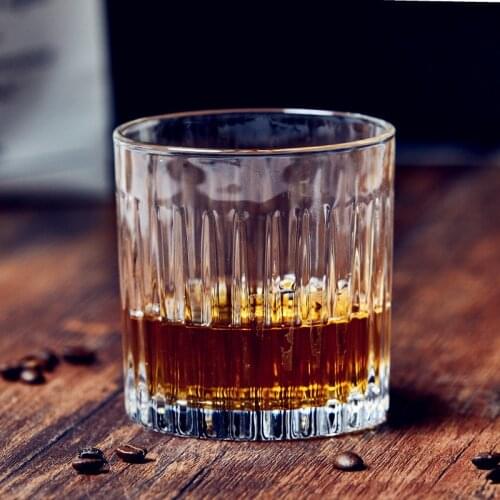 Classic Vertical Whisky Glass Iced Coffee Cup American Latte Coffee Cup Striped Wine Glass Water Cup Wine Glasses Waterbottle