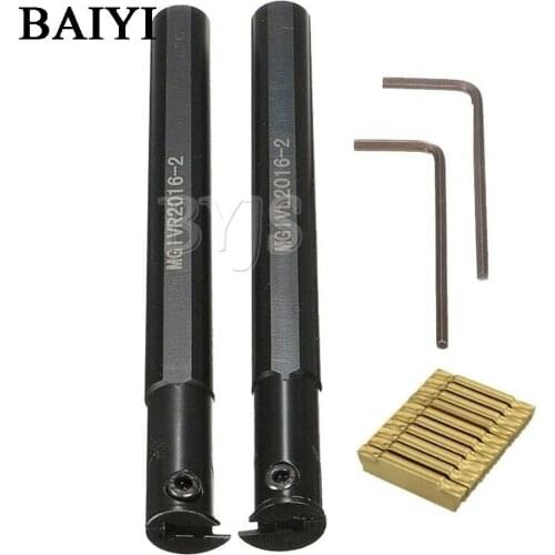 MGIVR2016-2 + MGIVL2016-2 + 10pcs MGMN200 Lathe Grooving Tool Arbor Groove the Hole Turning Tool Holder
