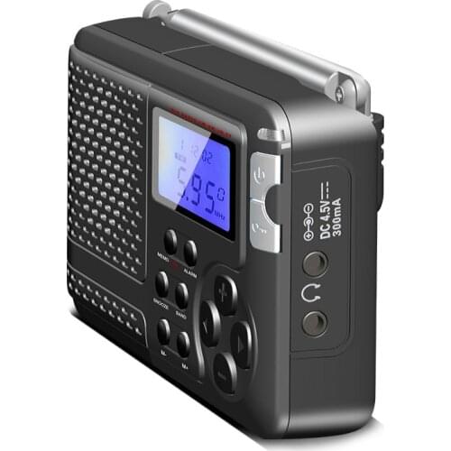 Multifunctional Radio with Antenna Portable LCD Screen AM/FM/SW/TV Full-Band Radio 50/60HZ) 3XAAA Battery Radio Storage