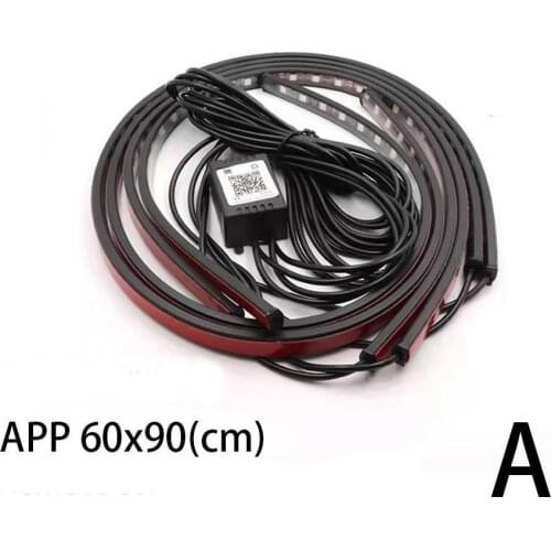 New Waterproof Bluetooth App Controls RGB LED Light Under * Supplies Car Decoration Car Bottom Car 90 Neon 120cm Bar T3Q0