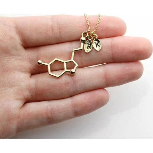 Fashion personnality Necklace Chemical Symbol dopamine serotonin and acetylcholine Biology Science Themed Jewelry N2007