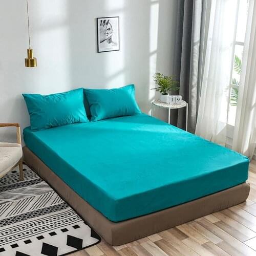 100% Polyester bed Cover 360 elastic Fitted Sheet pure bed linen bedding set mattress Protector bedspread bedsheet