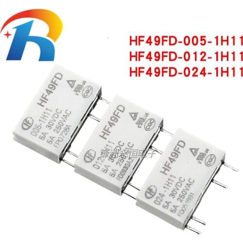 Free shipping 20PCS/LOT Relay HF49FD HF49FD-005-1H11 HF49FD-012-1H11 HF49FD-024-1H11 5VDC 12VDC 24VDC 4PIN 5A