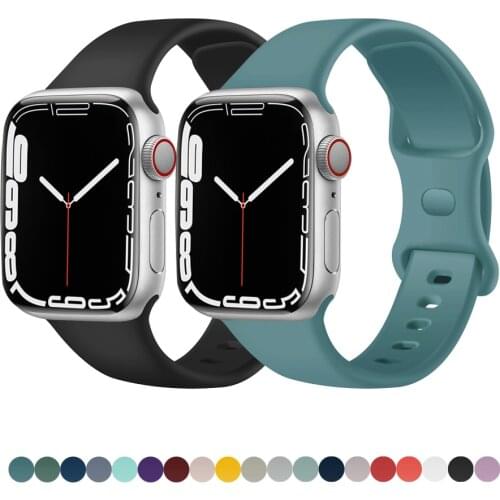 NEW Silicone Strap For Apple Watch band 44mm 40mm 38mm 42mm Rubber belt smartwatch bracelet iWatch serie SE 3 4 5 6 watchband