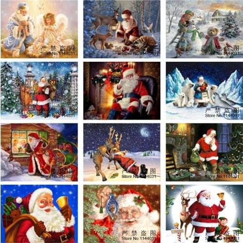 Christmas Pattern Diamond Embroidery Santa Claus DIY Needlework Diamond Painting Cross Stitch full Rhinestones Painting Mosaic