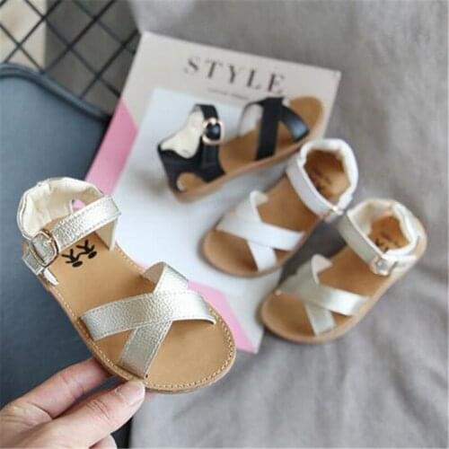 2021 Boy girl summer Fashion Open toe Sandals child classic cross belt Soft-soled non-slip Breathable comfortable sandals