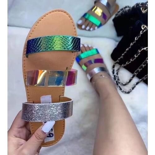 Outdoor Travel Fashion Wild Student Slippers 2021 New Women Flip Flop Snake Double Layer Sandals Flat Bottom Ladies Beach Shoes