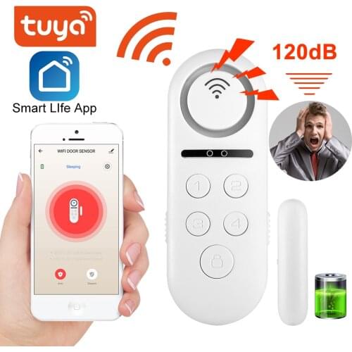 Tuya Smart Door sensor Build-in buzzle wireless Magnetic window detector Magnet switch open alarm smart life App Alexa Google