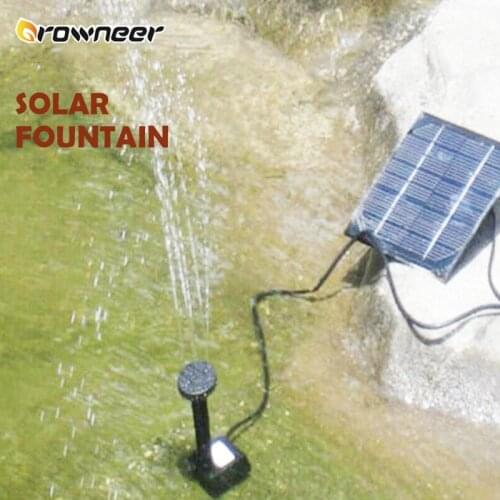 Solar Panel Fountain 180L/H 7V Water Pump 1.2W Black Garden Pool Pond Aquarium Long Life Span Sunlight Bird Baths Spray Nozzles