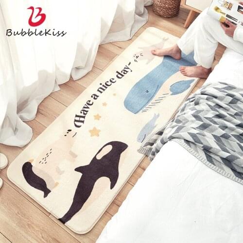 Bubble Kiss Modern Imitation Lamb Wool Carpet Cute Cartoon Carpet For Living Room Soft Rectangular Bedside Rug Non-Slip Feet Mat