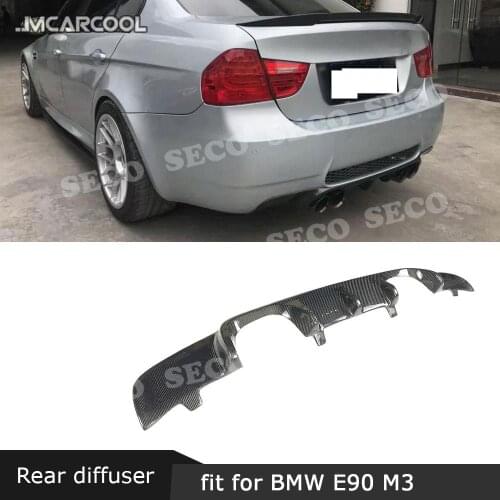 For BMW 3 Series E90 M3 2007-2011 Rear Lip Diffuser Spoiler Carbon Fiber / FRP Back Bumper Hugger Cover Plate Guard Car Styling