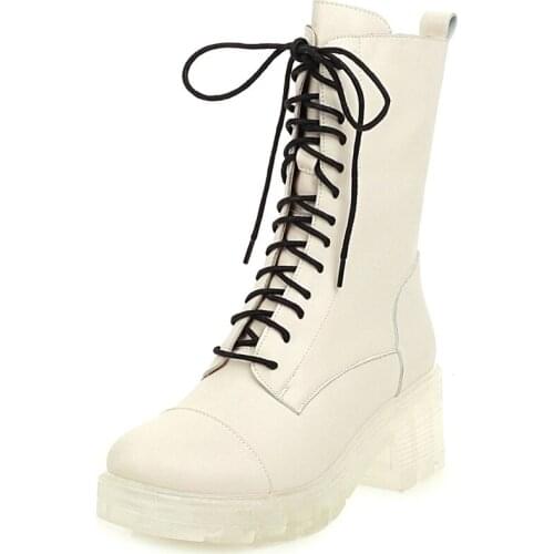 SKLFGXZY Autumn and winter leather women Martin boots Lace-up fashion boots Cow leather boots Womens shoes Size 34-43
