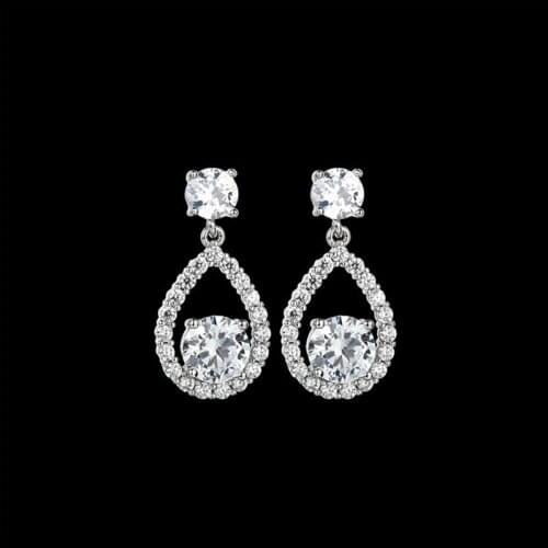 Earrings 2021 Trend Korean Style Female Fashion Copper For Women Blue Microinlaid Set 3A Zircon S925 Silver Needle Jewelry