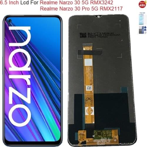 6.5 Inch Lcd for Realme Narzo 30 5G LCD RMX3242 Display Touch Screen For Realme Narzo 30 Pro 5G Display RMX2117 LCD Screen