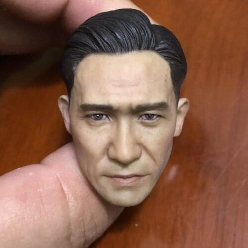 1/6 doll head carving Hong Kong and Taiwan star Liang Chaowei head carving model PVC plugged to death