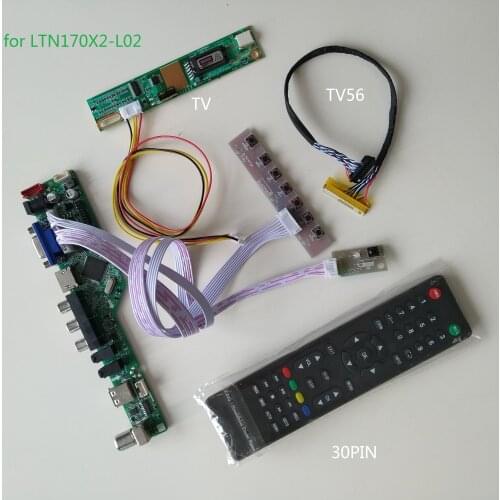 1 CCFL lamps USB HDMI LCD LED VGA AV AUDIO TV Controller Board kit DIY For 17.0" LTN170X2-L02 30pin 1440*900 monitor card tv56