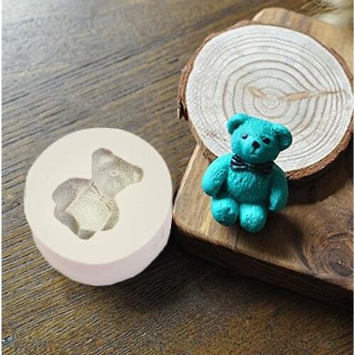 1PC Small Bear Sugar Buttons Silicone Mold Fondant Mold Cake Decorating Tools Chocolate Gumpaste Mold