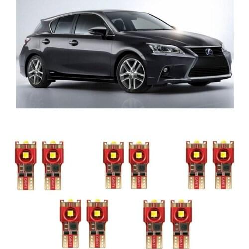 10pc w5w Car LED lighting For Lexus ct es gs gx hs is lc lfa ls lx nx rc rx sc ux interior light kit