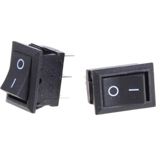 3pcs/lot Black 3PIN Boat Rocker Switch SPST Snap-in on off Micro switch Position 6A/250V 10A/125V 21*15mm