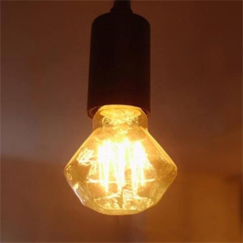 40w E27 220V Vintage Edison Light Bulb Glass Diamond W-filament bulb,Pack Of 1 Hotel Hallway Store Club Cafe Beside