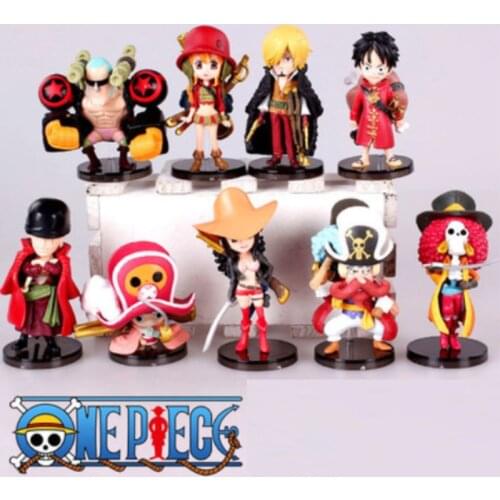 9pcs/lot Anime One Piece Mini Luffy Roronoa Zoro Sanji Usopp Franky Nami PVC Action Figure Collection model Toy