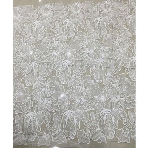 African lace fabric french guipure lace fabric with sequins new arrival LSYJ-3255tulle lace fabric for party Free shipping