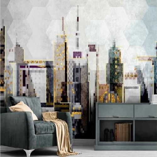 Milofi custom large wallpaper mural 3D simple small fresh abstract geometric architectural background wallpaper mural