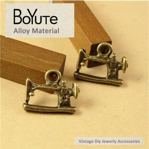 BoYuTe (50 Pieces/Lot) 18*14MM Antique Bronze Plated Zinc Alloy Sewing Machine Charms Pendants Diy Jewelry Findings Accessories