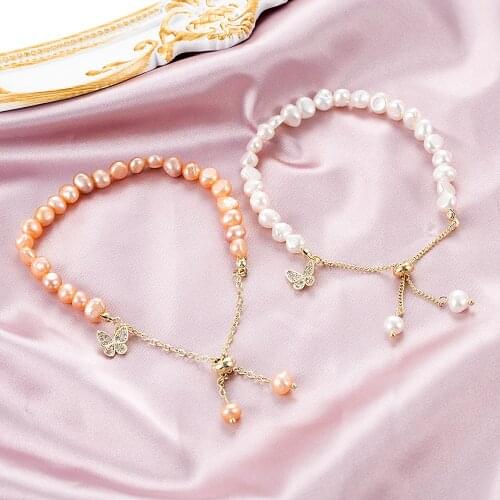 Baroque Bracelet Natural Pearl Heart Beads Twisted Fashion Bracelet Women Bangle Jewelry Wedding Party Jewelry Gift Good Quality