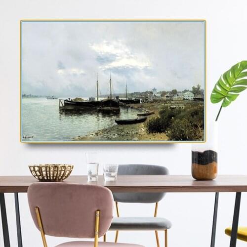 Citon Levitan Isaak Iliich《After Rain in Ples》Canvas Oil Painting Artwork Picture Modern Wall Decor Home Living room Decoration