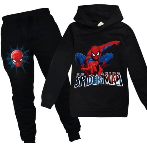 Disney Kids Boys Girls Hoodies Pants Suit Cartoon Spiderman Childrens Clothing Sweatshirts Casual Fashion Pullover Jogging Pant