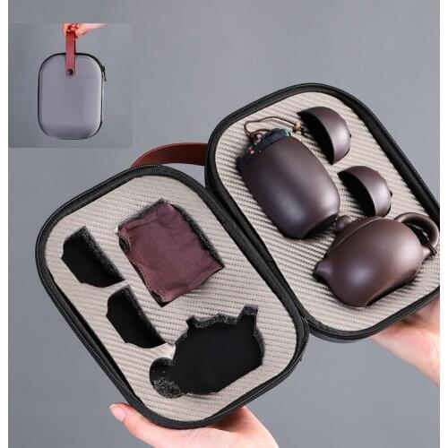 Travel Tea Set Portable Bag Quick Cup One Pot Two Cups