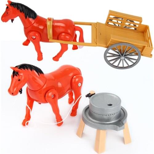Electric Horse Pony Rotating Toy Around the Pile Developmental Gift White Red colors Electronic Pets for kids