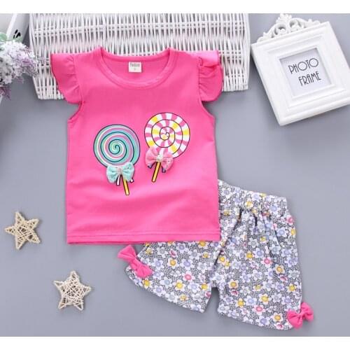 New Baby Girls Clothing Outfits Brand Summer Newborn Infant Sleeveless T-shirt Shorts 2pc/Sets Clothes Casual Sports Tracksuits