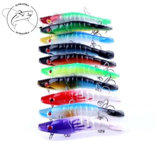 Artificial Beard 3D Simulation Eyes Plastic Hard Bait Anti-corrosion Bass 8cm/8g With Sharp Hook Sink Slowly Bionic Bait Fishing