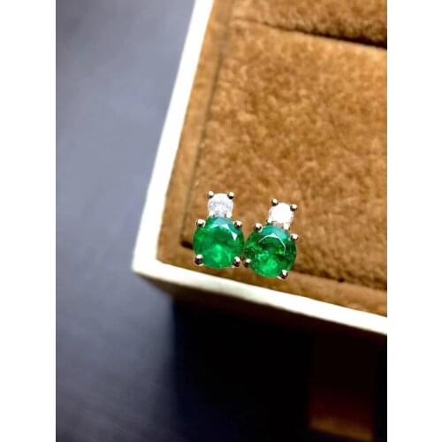 Emerald Earring Natural And Real Emerald Earring 925 sterling silver Fine jewelry For men women