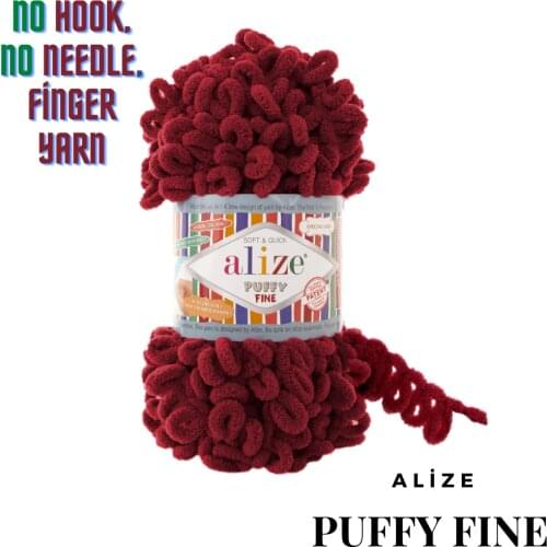 Alize Puffy Fine, Yarn Plush, Baby Yarn, Kids Yarn, Blanket Yarn, Plaid Yarn, Easy Finger Knitting Yarn, No Hook, No Needle