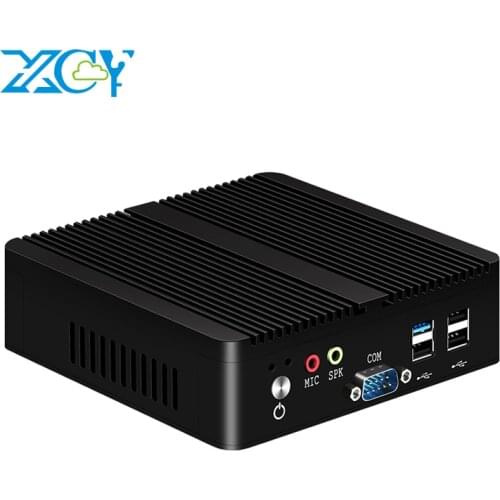 Mini PC Intel Celeron J1900 Quad-cores 2x COM RS232 Dual Gigabit Ethernet LAN Embedded Fanless Industrial Computers