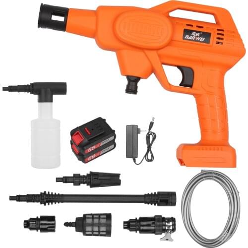 21V Car Washer Vehicle Cleaning Machine High Pressure Car Wash Tool Portable Car Washing Machine Washer with 2 Lithium Batteries