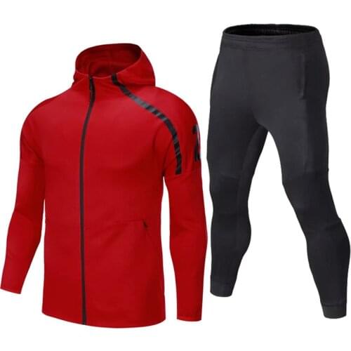 Men Hoodie Soccer Jerseys Sets Survetement Football Kits Futbol Running Jackets Adult Men Sports Suit Training Tracksuit Uniform